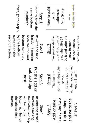 Adding/Subtracting Fractions Minibook 
