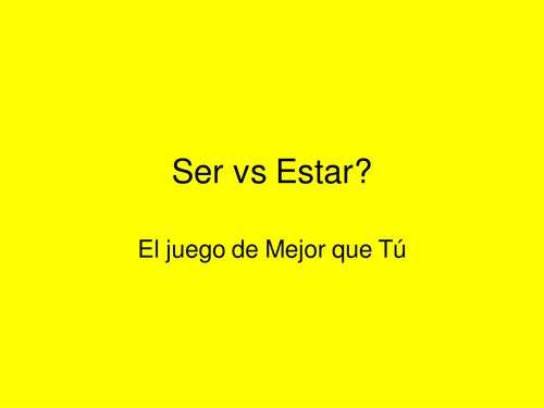 Game: SER vs ESTAR (Mejor que tú) 