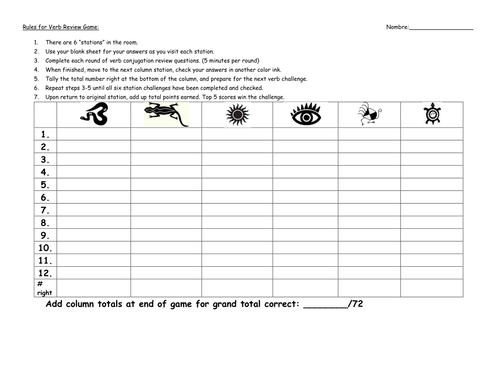 GAME:  Verb Mania Review III Preterite Verbs