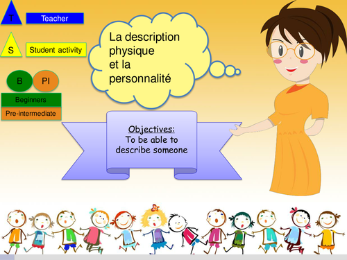 French Physical/Character description (lesson+Booklet) NO Prep/ la description physique, personalité