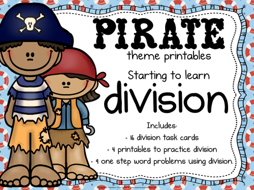 Division printables - Pirate themed