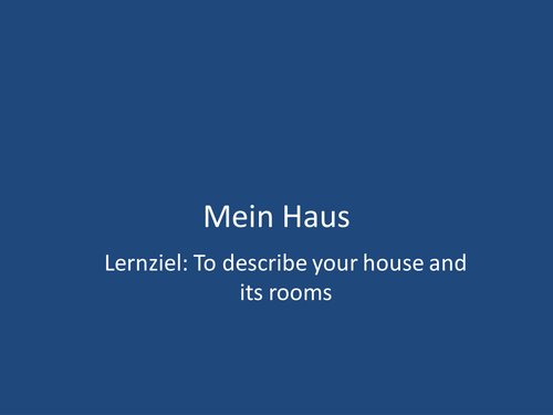 Describing your house in German