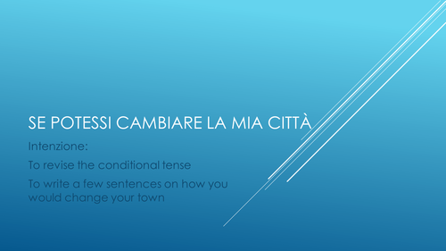 Se potessi cambiare la mia citta / if I could change my city (Italian)