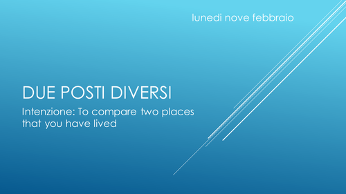 Comparing two places / Due posti diversi (Italian)