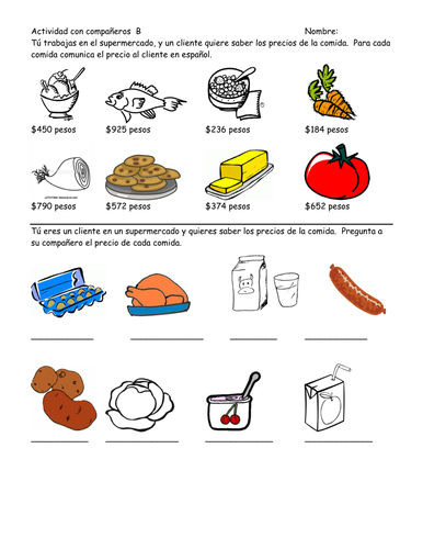 ¿Cuánto cuesta? Partner Practice with Food and Big Numbers