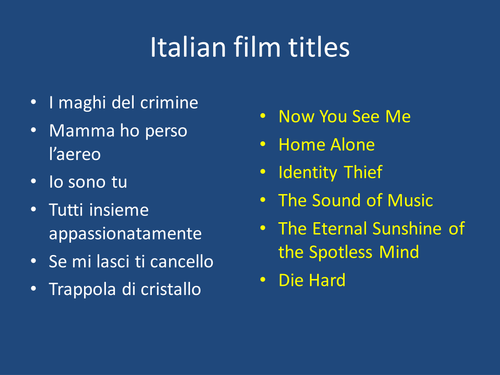 Film and TV for GCSE - Italian