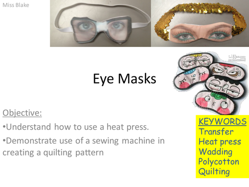 Quilted heatpress eyemask