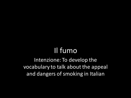 Il fumo / smoking (GCSE Italian)
