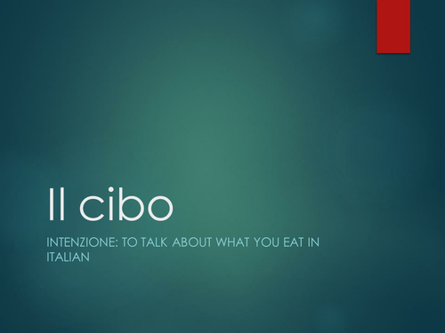 Food / il cibo (GCSE Italian)