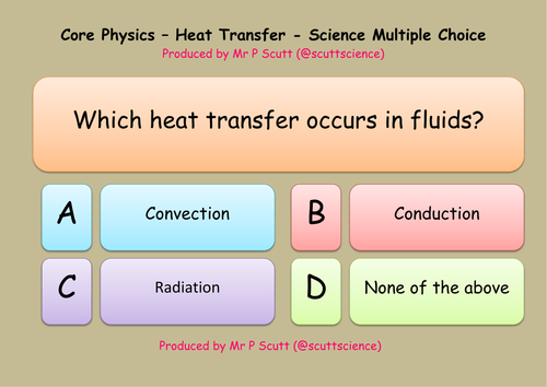 Physics heat transfers multiple choice quiz
