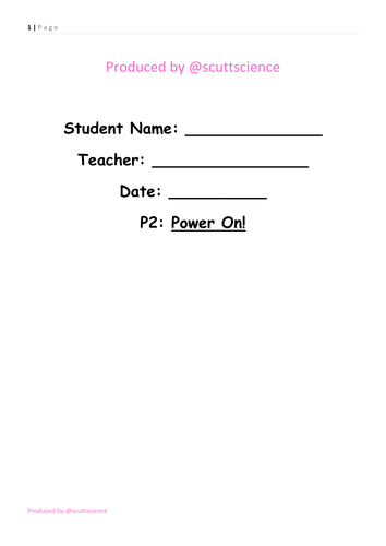 Power On - Student booklet - electricity and fruit batteries
