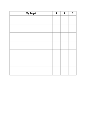Simple blank target sheet for children