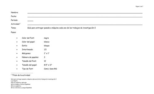 Guía para entregar pasado a máquina cada uno de los trabajos de investigación-Primera parte