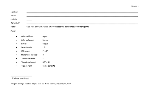 Guía para entregar pasado a máquina cada uno de los ensayos-Primera parte