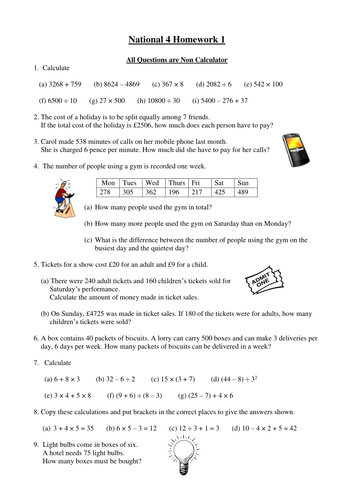 National 4 Mathematics 25x homeworks.  Complete course set.  Numeracy Assessment.