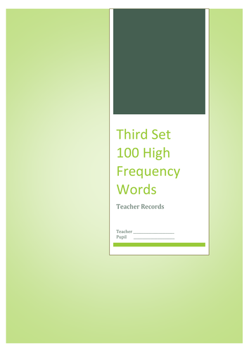 High Frequency Words:  Assessment and Records