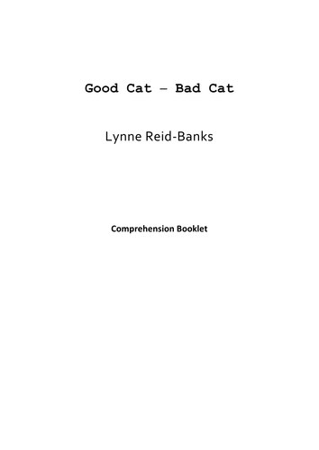 Good Cat - Bad Cat comprehension booklet