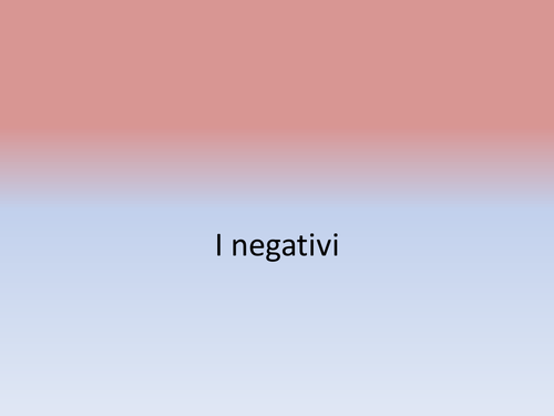 Negatives (Italian)