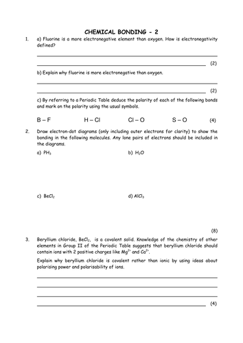 Chemistry: Covalent and co-ordinate bonds