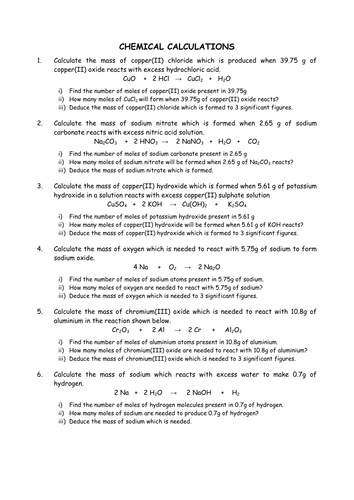 Chemical calculations