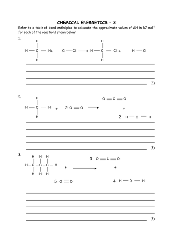 Chemistry: Bond enthalpies