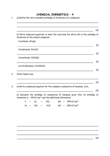 Chemistry: Enthalpy of formation