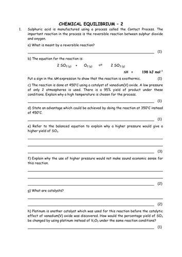 Chemistry: Reversible reactions and catalysts