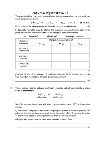 Chemistry: Dynamic equilibrium