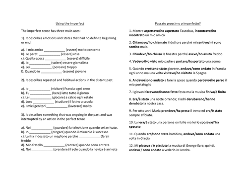 Perfect and imperfect (Italian)