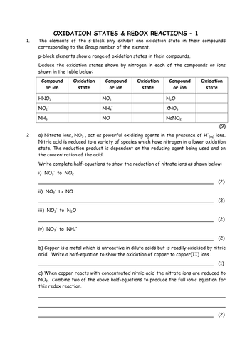 Chemistry: Redox reactions