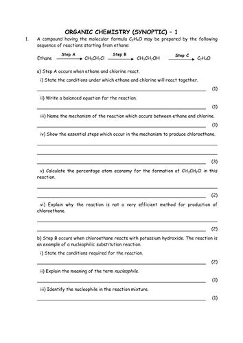 Chemistry: Synoptic organic chemistry