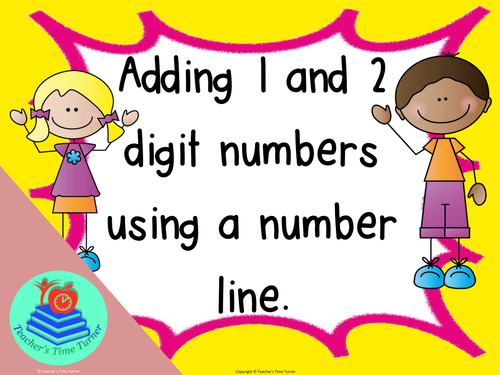 Adding 1 and 2 digit numbers using a number line