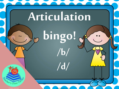 Articulation bingo for /b/ and /d/ sounds