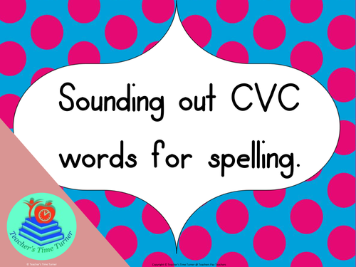 CVC words - sounding out for spelling and word picture match