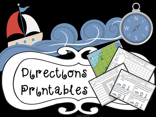 Directions and co-ordinates printables