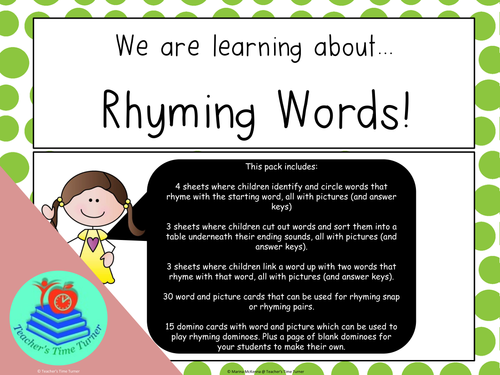 Rhyming words - CVC words and pictures