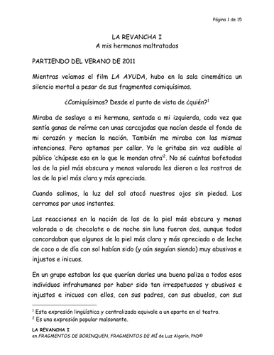 Cuento : LA REVANCHA I 