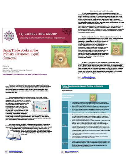 Math Literacy - Primary - Equal Shmequal