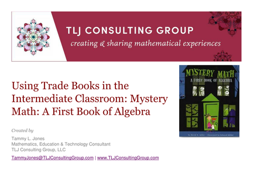 Math Literacy-Intermediate-Mystery Math A First Book of Algebra 