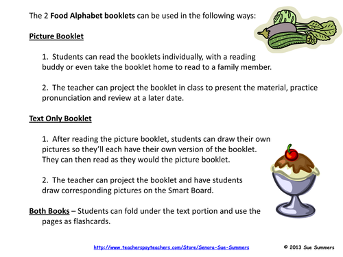 Alphabet of Food Emergent Reader Booklets