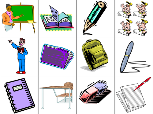 Class Objects Game Cards / Flashcards for Any Language