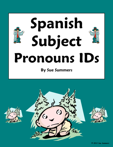 Spanish Subject Pronoun Picture ID's Homework