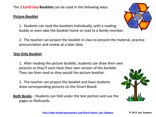 Earth Day Emergent Reader Booklets - ENGLISH