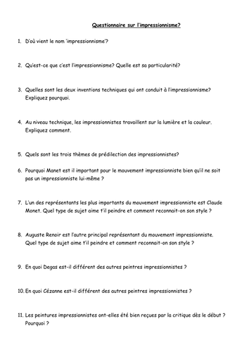 Introduction à l’impressionnisme 