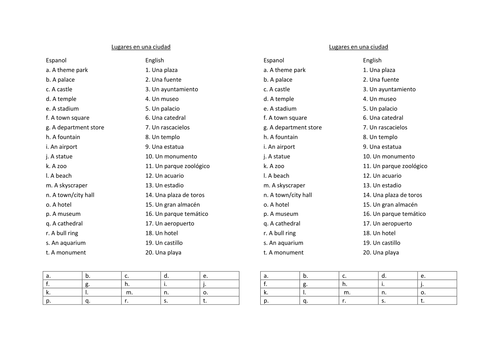In the city / en la ciudad (Spanish)
