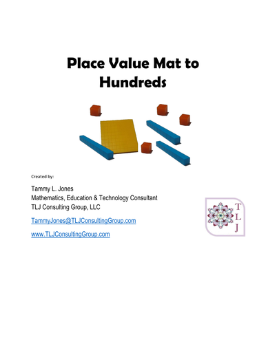 Place value mat to hundreds 