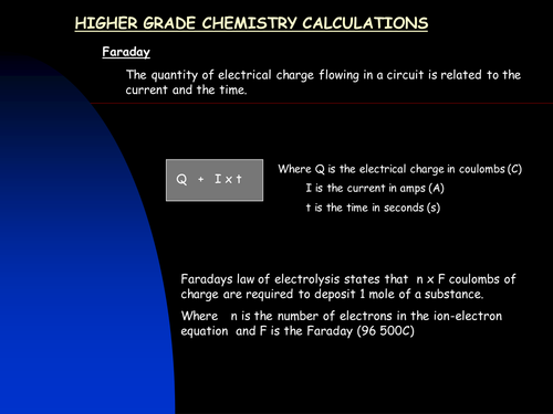 Higher Chemistry Calculations 5x Presentations