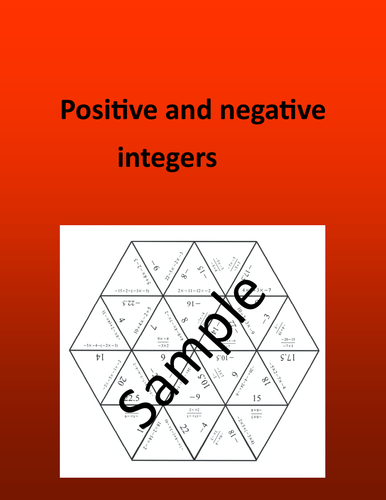 Positive and negative integers - PEMDAS - math puzzle