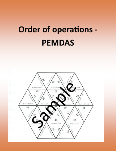 Order of operations - PEMDAS - Math puzzle