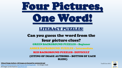 Four Pictures, One Word! | Teaching Resources